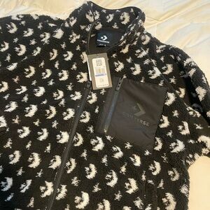 Converse Monochrome Patterned Fleece Jacket